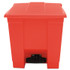 RUBBERMAID COMMERCIAL PROD. 6143 RED Indoor Utility Step-On Waste Container, 8 gal, Plastic, Red