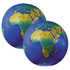 Learn about the features of the world with this vivid globe. The inflatable design is durable, and air can be let out when it is not in use.  Bright colors help children notice the differences between areas.  Inflatable design can be blown up for use or deflated when it needs to be put away.  Sold as a pack of 2 globes.