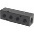 MSC PCM20-125R-06BW Manifold: 3/8" Inlet, 1/8" Outlet, 2 Inlet Ports, 6 Outlet Ports, 9.25" OAL, 1.25" OAW, 1-1/4" OAH