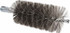 Schaefer Brush 43545 Double Stem & Double/Single Spiral Tube Brush: 2" Dia, 7-1/4" OAL, Stainless Steel Bristles
