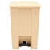 RUBBERMAID COMMERCIAL PROD. 6144 BEI Indoor Utility Step-On Waste Container, 12 gal, Plastic, Beige