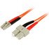 STARTECH.COM 50FIBLCSC2  2m Fiber Optic Cable - Multimode Duplex 50/125 - LSZH - LC/SC - OM2 - LC to SC Fiber Patch Cable  - LC/SC Fiber Optic Cable - 2 m LC to SC Fiber Patch Cable - 2 meter LC-SC Fiber Cable