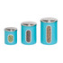 HONEY-CAN-DO INTERNATIONAL, LLC Honey Can Do KCH-01312 Honey-Can-Do 3-Piece Metal Storage Canister Set, 0.8 - 1.9 Qt, Blue/Stainless Steel