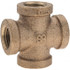 Merit Brass X110-04 Brass Pipe Cross: 1/4" Fitting, Threaded, FNPT x FNPT x FNPT x FNPT, Class 125