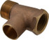 NIBCO B092000 Cast Copper Pipe Tee: 3/4" Fitting, C x F x C, Pressure Fitting