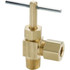 Parker NV104C-4-4 Needle Valve: Angled, 1/4" Pipe, Compression to Male Pipe End, Brass Body