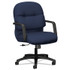 HON COMPANY 2092CU98T Pillow-Soft 2090 Series Managerial Mid-Back Swivel/Tilt Chair, Supports Up to 300 lb, Navy Seat/Back, Black Base