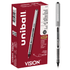 NEWELL BRANDS INC. 60126 uni-ball Vision Rollerball Pens, Fine Point, 0.7 mm, Gray Barrel, Black Ink, Pack Of 12