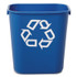 RUBBERMAID COMMERCIAL PROD. 295573BE Deskside Recycling Container, Small, 13.63 qt, Plastic, Blue