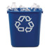 RUBBERMAID COMMERCIAL PROD. 295573BE Deskside Recycling Container, Small, 13.63 qt, Plastic, Blue