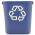 RUBBERMAID COMMERCIAL PROD. 295573BE Deskside Recycling Container, Small, 13.63 qt, Plastic, Blue