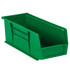 QUANTUM STORAGE SYSTEMS Partners Brand BINP1555G  Plastic Stack & Hang Bin Boxes, Small Size, 14 3/4in x 5 1/2in x 5in, Green, Pack Of 12