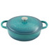 GIBSON OVERSEAS INC. Crock-Pot 995100773M  Artisan Enameled Cast Iron Round Braiser Pan With Lid, 5 Qt, Teal Ombre