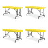 CORRELL, INC. RA2448284P Adjustable Folding Table, Rectangular, 48" x 24" x 22" to 32", Yellow Top, Black Legs, 4/Pallet