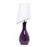 ALL THE RAGES INC LT1040-PRP Elegant Designs Curved Ceramic Table Lamp with Asymmetrical Shade, 28.5inH, Purple/White