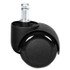ALERA CASTERST2 Dual Wheel Hooded Casters, Grip Ring Type B Stem, 2" Soft Nylon Wheel, Black, 5/Set
