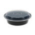 PACTIV EVERGREEN CORPORATION NC723B Newspring VERSAtainer Microwavable Containers, 24 oz, 7" Diameter, Black/Clear, Plastic, 150/Carton