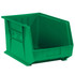 B O X MANAGEMENT, INC. BINP1087G Partners Brand Plastic Stack & Hang Bin Boxes, Medium Size, 10 3/4in x 8 1/4in x 7in, Green, Pack Of 6