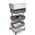 VERTIFLEX PRODUCTS VF51025 Adjustable Multi-Use Storage Cart and Stand-Up Workstation, 15.25" x 11" x 18.5" to 39", Gray