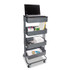 VERTIFLEX PRODUCTS VF51025 Adjustable Multi-Use Storage Cart and Stand-Up Workstation, 15.25" x 11" x 18.5" to 39", Gray