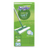 PROCTER & GAMBLE Swiffer® 49947 Sweeper Mop, 10 x 4.8 White Cloth Head, 46" Silver/Green Aluminum/Plastic Handle