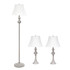 ALL THE RAGES INC LHS-1007-GY Lalia Home Valletta Metal Lamp Set, White/Gray, Set Of 3 Lamps