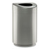 SAFCO PRODUCTS 9920SL Open Top Round Waste Receptacle, 30 gal, Steel, Silver