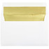 JAM PAPER AND ENVELOPE JAM Paper 11572  Foil-Lined Invitation Envelopes, A9, Gummed Seal, Gold/White, Pack Of 25