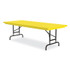 CORRELL, INC. RA3060284P Adjustable Folding Tables, Rectangular, 60" x 30" x 22" to 32", Yellow Top, Black Legs, 4/Pallet