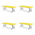 CORRELL, INC. RA3060284P Adjustable Folding Tables, Rectangular, 60" x 30" x 22" to 32", Yellow Top, Black Legs, 4/Pallet