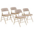 OKLAHOMA SOUND CORPORATION 2301-4 National Public Seating Upholstered Triple-Brace Folding Chairs, Beige, Set Of 4 Chairs