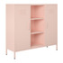 AMERIWOOD INDUSTRIES, INC. Ameriwood Home 6526350COM  Mission District Metal 2-Door Locker Console Table, 40inH x 43-5/16inW x 13-13/16inD, Pale Pink