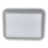 GEN 3PWH Meat Trays, #3P, 8.7 x 6.6 x 1.1, White, Foam, 400/Carton