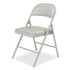 NATIONAL PUBLIC SEATING BASICS by NPS® 952 950 Series Vinyl Padded Steel Folding Chair, Supports Up to 250 lb, 17.75" Seat Height, Gray, 4/Carton