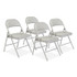 NATIONAL PUBLIC SEATING BASICS by NPS® 952 950 Series Vinyl Padded Steel Folding Chair, Supports Up to 250 lb, 17.75" Seat Height, Gray, 4/Carton