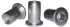 RivetKing. 8C1IRLSZ/P100 #8-32, 0.01 to 0.075" Grip, #2, Steel Standard Rivet Nut