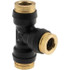 Parker PF-00048 Push-To-Connect Tube to Tube Tube Fitting: Union Tee, 3/8" OD