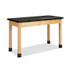 DIVERSIFIED WOODCRAFTS, INC. Spaces™ P7102BK30N Classroom Science Table, 48w x 24d x 30h, Black ChemGuard High Pressure Laminate (HPL) Top, Oak Base