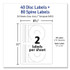 AVERY PRODUCTS CORPORATION 5692 Laser CD Labels, Matte White, 40/Pack