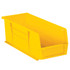 QUANTUM STORAGE SYSTEMS Partners Brand BINP1555Y  Plastic Stack & Hang Bin Boxes, Small Size, 14 3/4in x 5 1/2in x 5in, Yellow, Pack Of 12