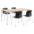 KENTUCKIANA FOAM INC KFI Studios 840031924155  Dailey Table Set With 4 Sled Chairs, Natural Table/Black Chairs