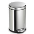 SIMPLEHUMAN LLC simplehuman CW1851  Round Stainless-Steel Step Trash Can, 1.2 Gallons, 12-1/10inH x 7-3/5inW x 10inD, Polished Stainless Steel