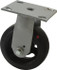 Fairbanks N32-5-HCI Rigid Top Plate Caster: Mold on Rubber, 5" Wheel Dia, 2" Wheel Width, 675 lb Capacity, 6-1/2" OAH