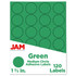 JAM PAPER AND ENVELOPE JAM Paper 147627041  Circle Label Sticker Seals, 1 2/3in, Green, Pack Of 120