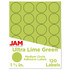 JAM PAPER AND ENVELOPE JAM Paper 147627049  Circle Label Sticker Seals, 1 2/3in, Lime Green, Pack Of 120