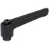 J.W. Winco 10MF35K Tapped Insert Adjustable Clamping Handle: B10 Thread, 16 mm Hub Dia, Fiber Reinforced Technopolymer Plastic & Metal, Black