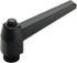 Elesa 942121 Adjustable Clamping Handle: 3/8-16 Thread, Fiberglass Reinforced Technopolymer