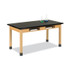 DIVERSIFIED WOODCRAFTS, INC. Spaces™ C714LBBK36N Classroom Book Compartment Science Table, 60w x 30d x 36h, Black High Pressure Laminate (HPL) Top, Oak Base