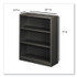 HON COMPANY S42ABCS Metal Bookcase, Three-Shelf, 34.5w x 12.63d x 41h, Charcoal