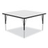 CORRELL, INC. 4848DE80954P Markerboard Activity Tables, Square, 48" x 48" x 19" to 29", White Top, Black Legs, 4/Pallet